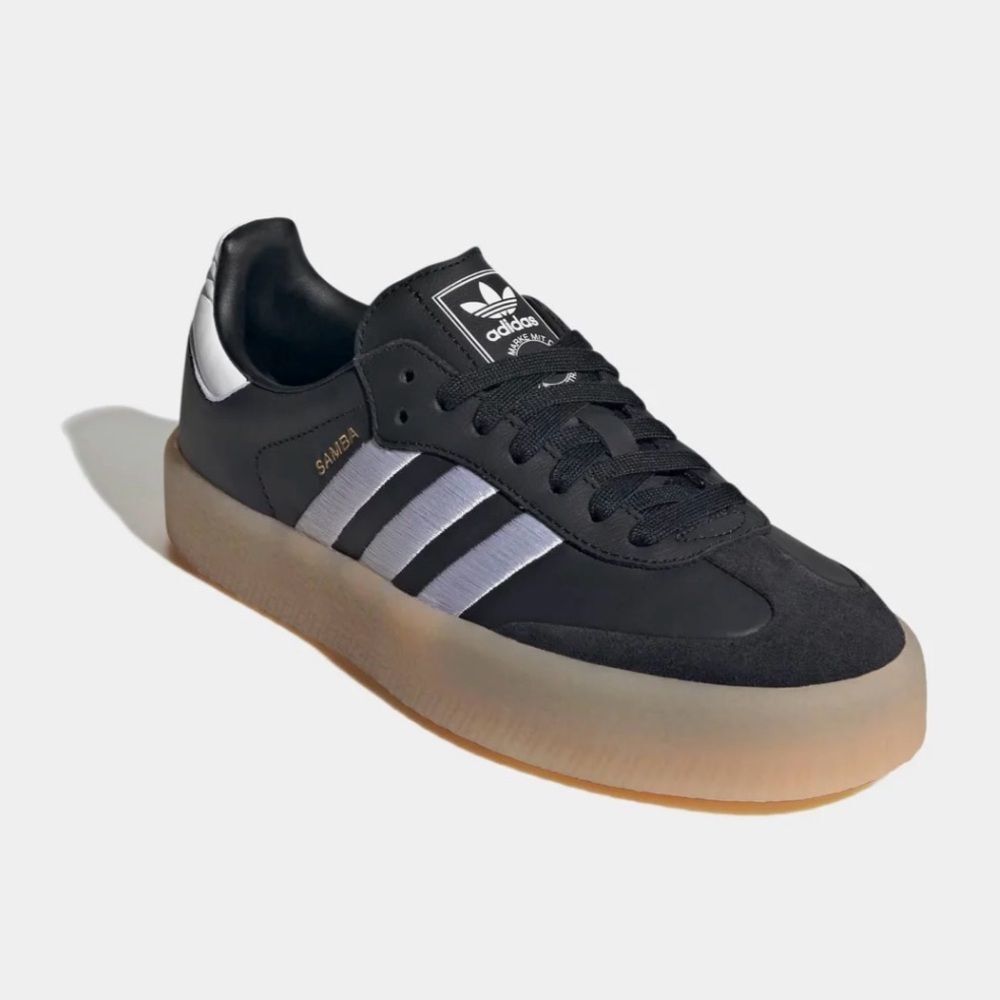 Adidas Sambae Black/White Embroidered Stripes/Gum